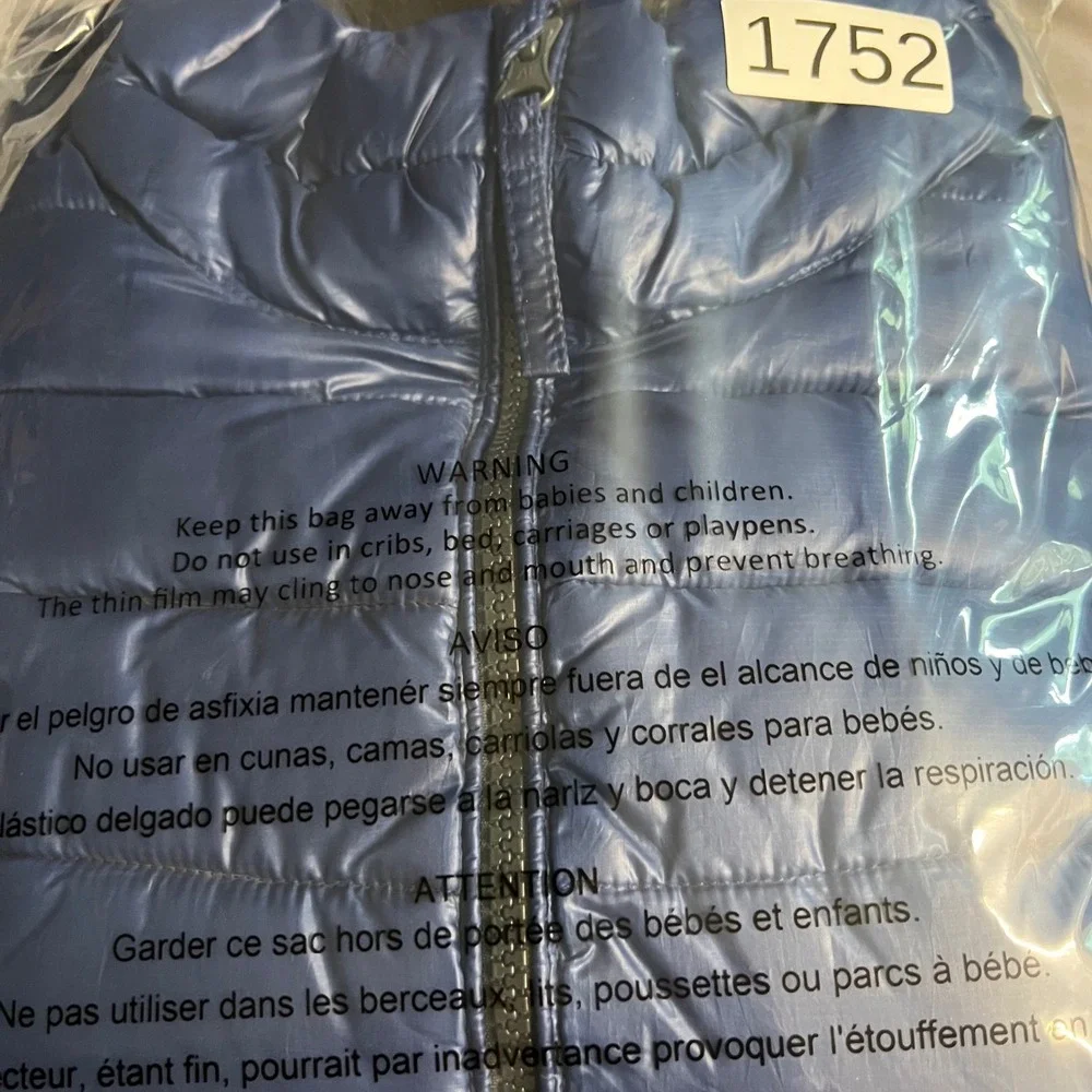 American Eagle Outfitters Mens Small Blue Quilted Puffer Vest Full Zip 1752